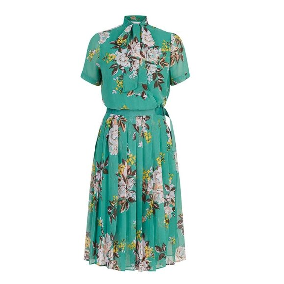 New York & Company Dresses & Skirts - Floral-Print Pleated Bow-Front Dress - The NY&C Legacy Collection